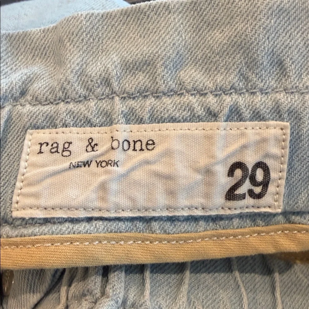 rag & bone Light Indigo Linen Tie Shorts Size 29 Cotton Linen Blend High Rise - Picture 3 of 10